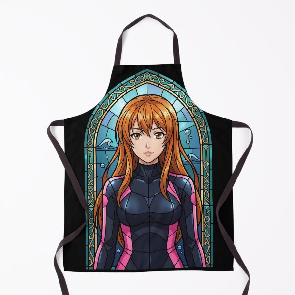 Item preview, Aina Yoshiwara Grand Blue Futuristic Ocean Stained Glass Anime Girl designed and sold by mildaclairmo.