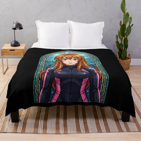 Item preview, Aina Yoshiwara Grand Blue Futuristic Ocean Stained Glass Anime Girl designed and sold by mildaclairmo.