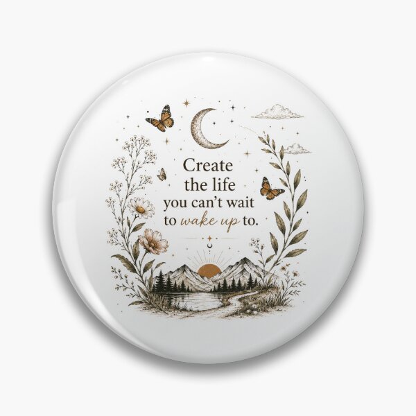 Item preview, Create the Life You Can't Wait to Wake Up To | Vintage Botanical Quote designed and sold by Bymariart.