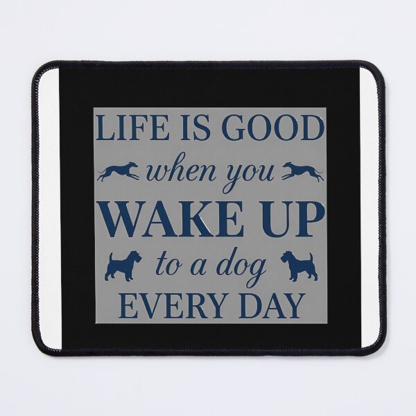Item preview, Life is good when you wake up to a dog every day. Cute german shepherd quote in gradient style Essential T-Shirt designed and sold by Cafe18.