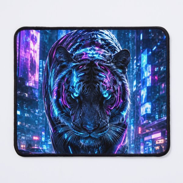 Item preview, Neon Cyber Tiger designed and sold by Gold&pixels.