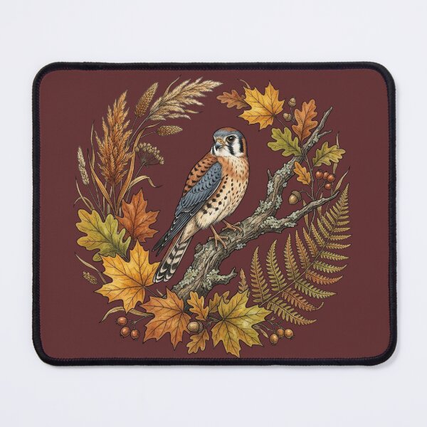 Item preview, American Kestrel Autumn Foliage Nature Design designed and sold by BirdsnStuff.