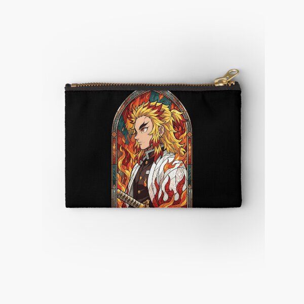 Item preview, Kyojuro Rengoku Demon Slayer Rain and Flame Stained Glass designed and sold by mildaclairmo.