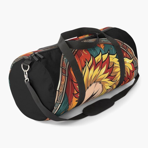 Item preview, Kyojuro Rengoku Demon Slayer Rain and Flame Stained Glass designed and sold by mildaclairmo.