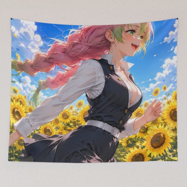 Item preview, Mitsuri Kanroji Demon Slayer Sunflower Field Joy designed and sold by mildaclairmo.