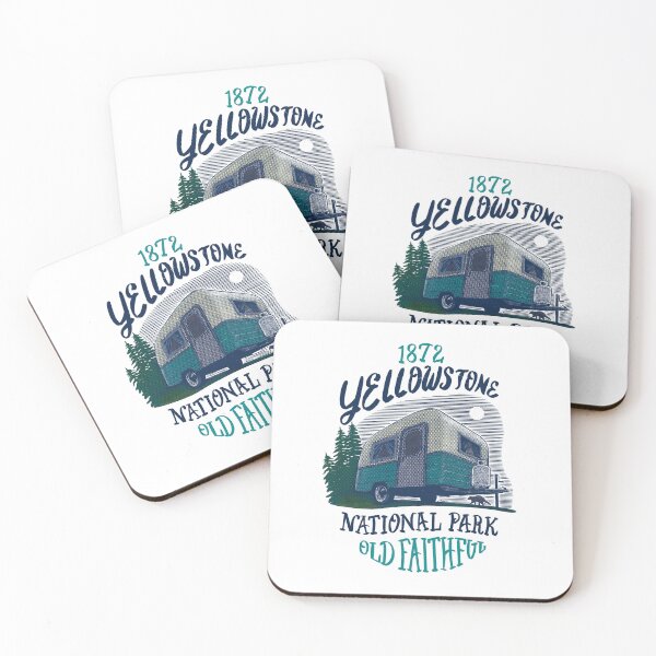 Item preview, Yellowstone National Park And Vintage Camper designed and sold by John Morris Illustration.
