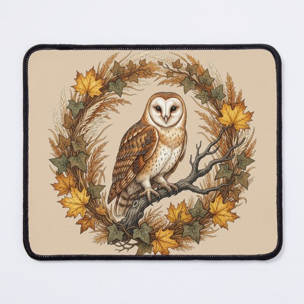 Item preview, Barn Owl Autumn Foliage Nature Design designed and sold by BirdsnStuff.