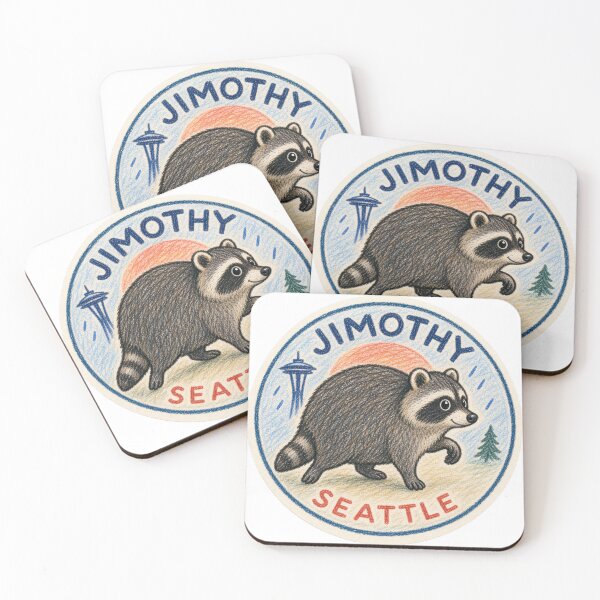 Item preview, Jimothy Seattle Raccoon Cute Crayon Design designed and sold by WesternCustoms.