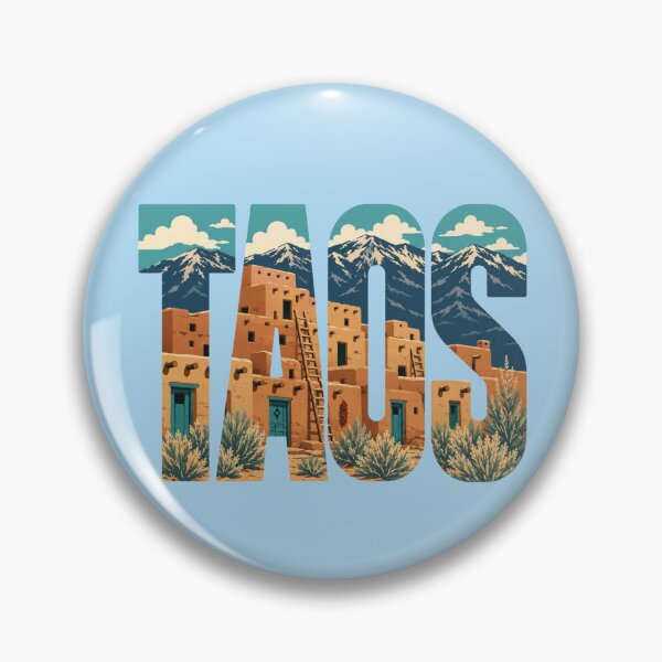 Item preview, Taos New Mexico Typography – Southwestern Pueblo Mountain Art designed and sold by SimplyJasper.