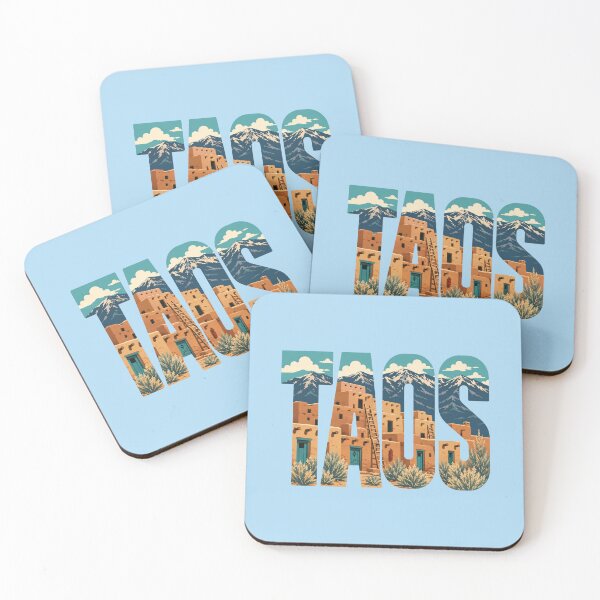 Item preview, Taos New Mexico Typography – Southwestern Pueblo Mountain Art designed and sold by SimplyJasper.
