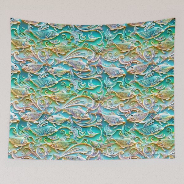 Item preview, School of fish designed and sold by FoldedRainbow.