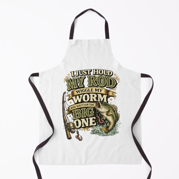Item preview, I Just Hold My Rod Wiggle My Worm and Wait for the Big One Funny Fishing Design | Vintage Bass Fishing Humor designed and sold by SoulThread Studio.