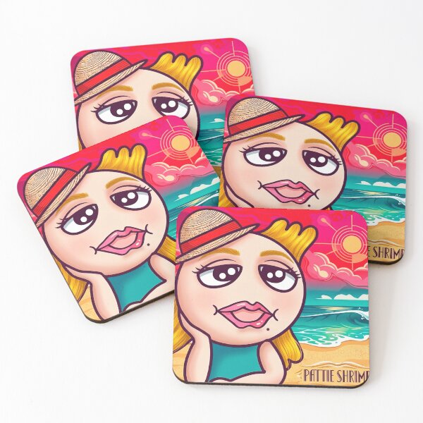 Item preview, Pattie Shrimp Princess of the Shrimp Kingdom Summer Vibe Aesthetic Retro Beach Surreal Art designed and sold by Japan Cyberpunk Universe & Surreal Characters.