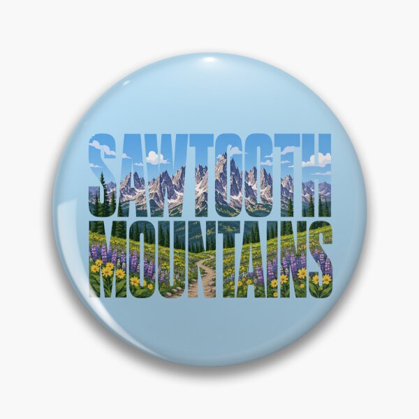 Item preview, Sawtooth Mountains Idaho Typography – Alpine Wildflower Landscape designed and sold by SimplyJasper.