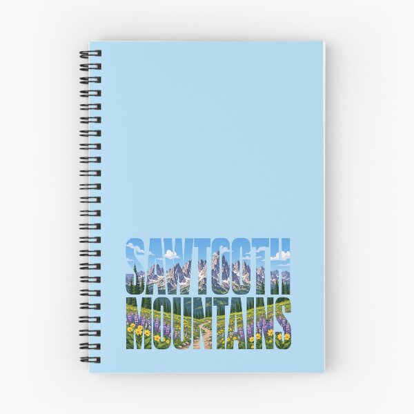 Item preview, Sawtooth Mountains Idaho Typography – Alpine Wildflower Landscape designed and sold by SimplyJasper.