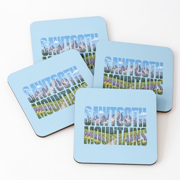 Item preview, Sawtooth Mountains Idaho Typography – Alpine Wildflower Landscape designed and sold by SimplyJasper.