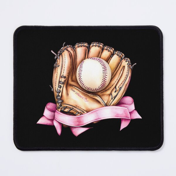 Item preview, Baseball Glove with Pink Ribbon designed and sold by rustonpoldoks.