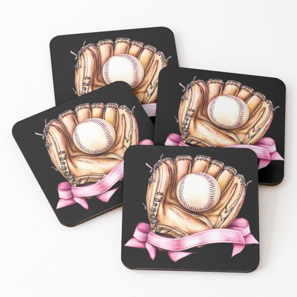Item preview, Baseball Glove with Pink Ribbon designed and sold by rustonpoldoks.