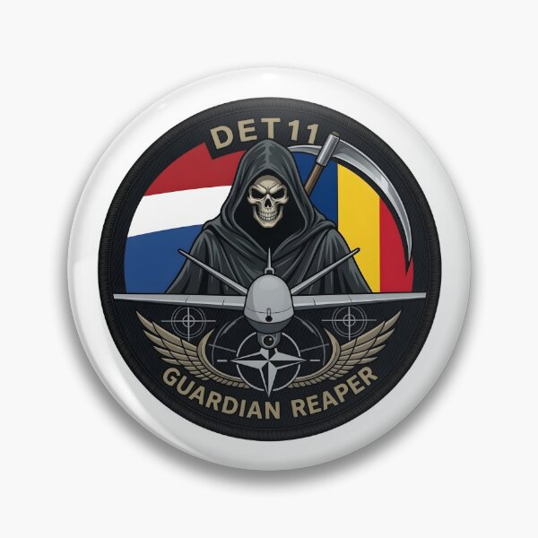 Item preview, Royal Netherlands Air Force Detachment 11 MQ-9 Reaper NATO Deployment Patch designed and sold by CharlieDesings.