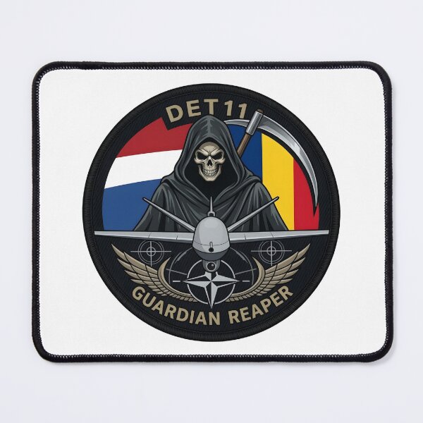 Item preview, Royal Netherlands Air Force Detachment 11 MQ-9 Reaper NATO Deployment Patch designed and sold by CharlieDesings.