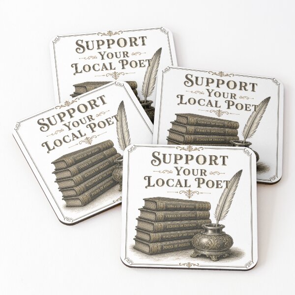 Item preview, Support Your Local Poet Vintage Letterpress Design designed and sold by BoosterShop.