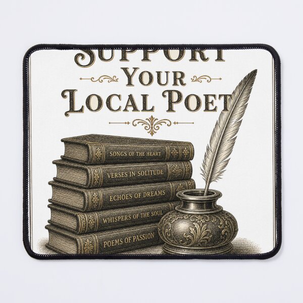 Item preview, Support Your Local Poet Vintage Letterpress Design designed and sold by BoosterShop.