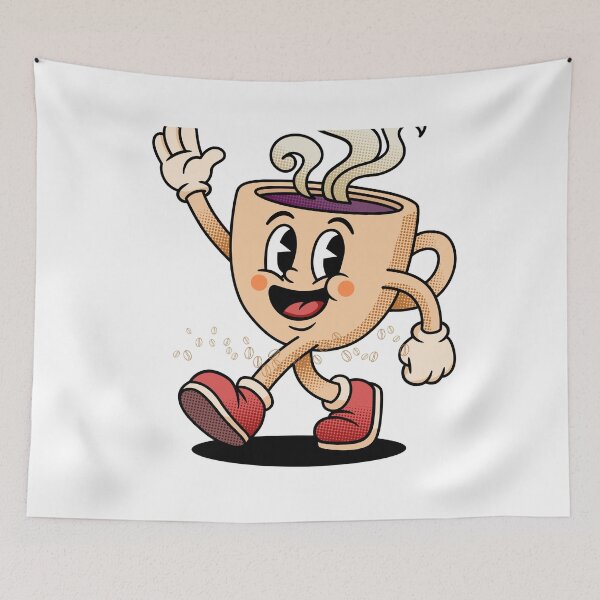 Item preview, Cute Vintage Coffee Cup Cartoon Character designed and sold by BoldcreationsM.