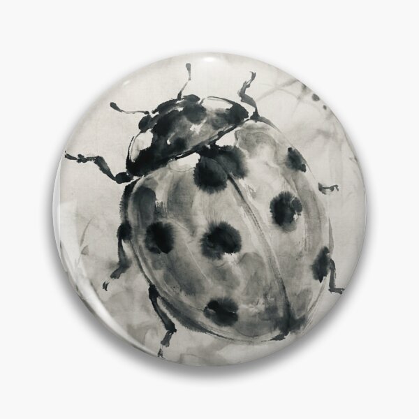 Item preview, Copy of Vibrant Red Ladybug on Delicate Leaves Traditional Chinese Brush Painting designed and sold by OddlySticky.