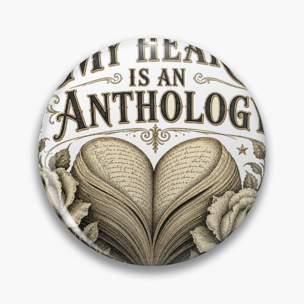 Item preview, My Heart Is an Anthology Vintage Book Heart with Roses designed and sold by BoosterShop.