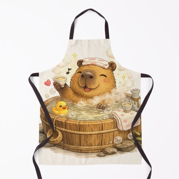 Item preview, Happy Hot Spring Capybara designed and sold by AndGarciart.
