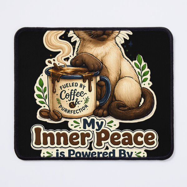 Item preview, Siamese Cat & Coffee Inner Peace Lover Gift designed and sold by Retro Rascals Co..