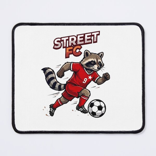 Item preview, Street FC Raccoon Soccer Player - Funny Sports Animal Design designed and sold by laughingshirts.