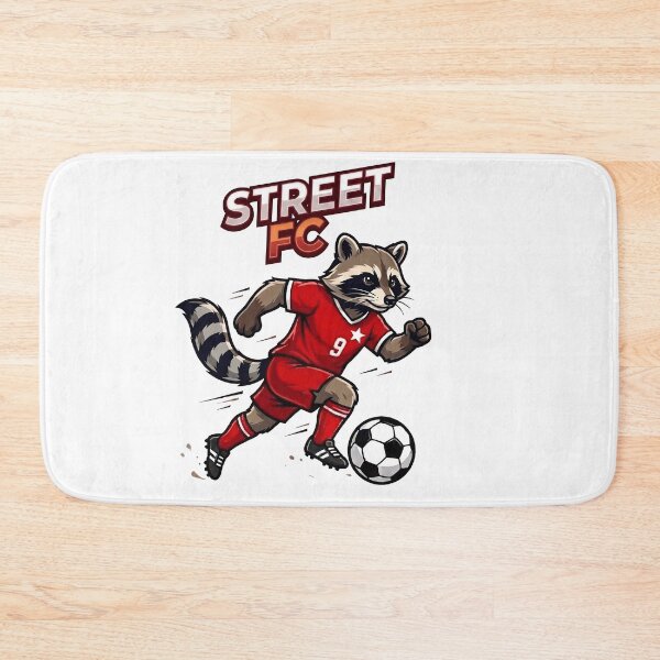 Item preview, Street FC Raccoon Soccer Player - Funny Sports Animal Design designed and sold by laughingshirts.