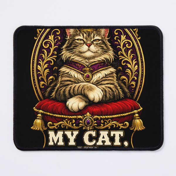 Item preview, My Cat My Overlord Funny Regal Feline designed and sold by Retro Rascals Co..