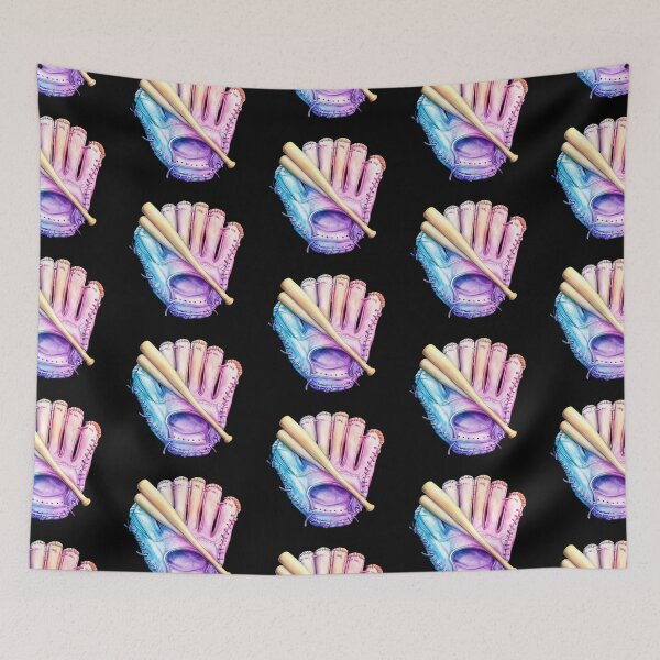 Item preview, Colorful Baseball Glove and Bat designed and sold by rustonpoldoks.