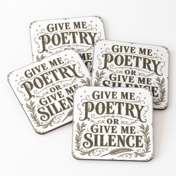 Item preview, Give Me Poetry or Give Me Silence typography designed and sold by BoosterShop.