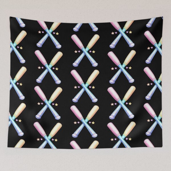 Item preview, Colorful Crossed Baseball Bats designed and sold by rustonpoldoks.