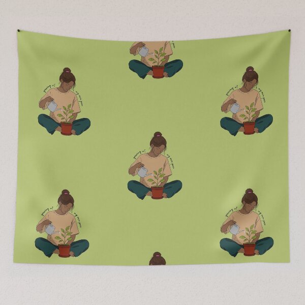 Item preview, Growing At My Own Pace | Self Growth Cozy Plant Illustration designed and sold by ByAnaCarvajal.