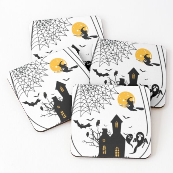 Item preview, Haunted House Wine Glass Silhouette Witch Full Moon Spooky Art designed and sold by Akira Design Store.