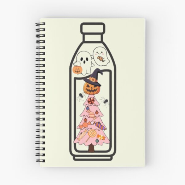 Item preview, Spooky Christmas Halloween Tree in Bottle Ghost Pumpkin Art designed and sold by Akira Design Store.