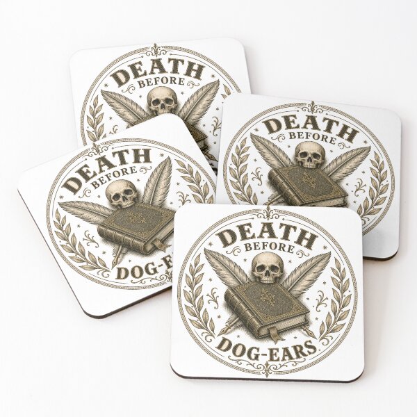 Item preview, Death Before Dog-Ears Victorian Book Coat of Arms designed and sold by BoosterShop.