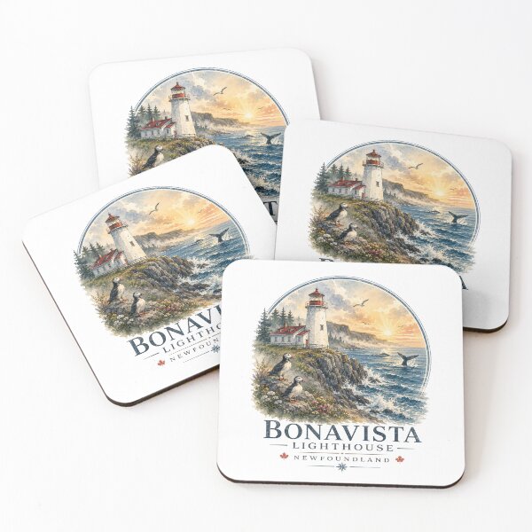 Item preview, Bonavista Lighthouse Newfoundland Canada Vintage Watercolor Travel Shirt | Retro Coastal Atlantic Puffins Whale Adventure Design designed and sold by Globalcitytees.
