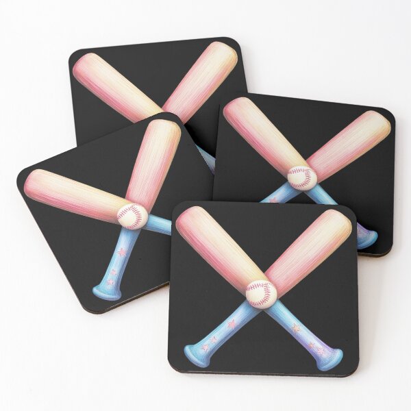 Item preview, Colorful Crossed Baseball Bats designed and sold by rustonpoldoks.