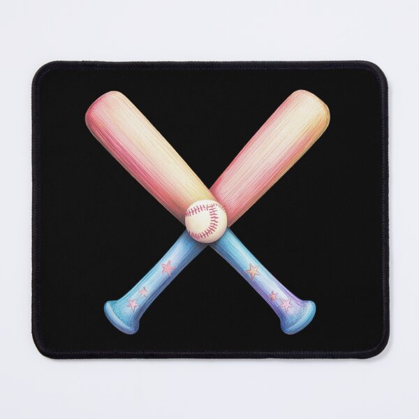 Item preview, Colorful Crossed Baseball Bats designed and sold by rustonpoldoks.