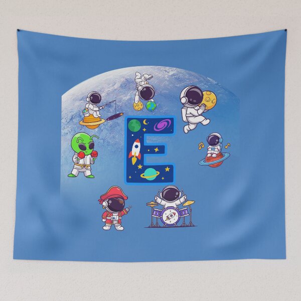Item preview, Letter E Space Astronaut Monogram designed and sold by BoldcreationsM.