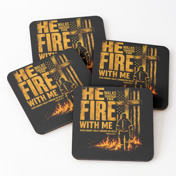 Item preview, He Walks Through The Fire With Me Psalm 23 4 Firefighter designed and sold by ReneeStacy.