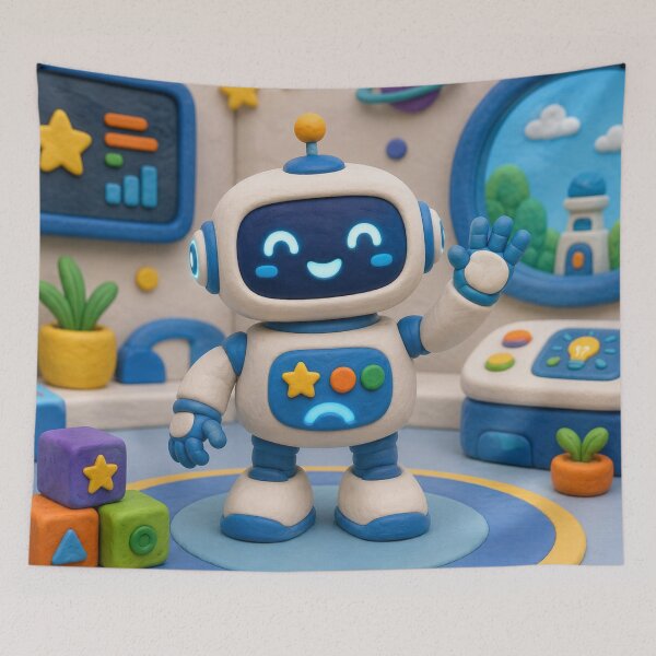 Item preview, Robot - clay designed and sold by AcornAndPebble.