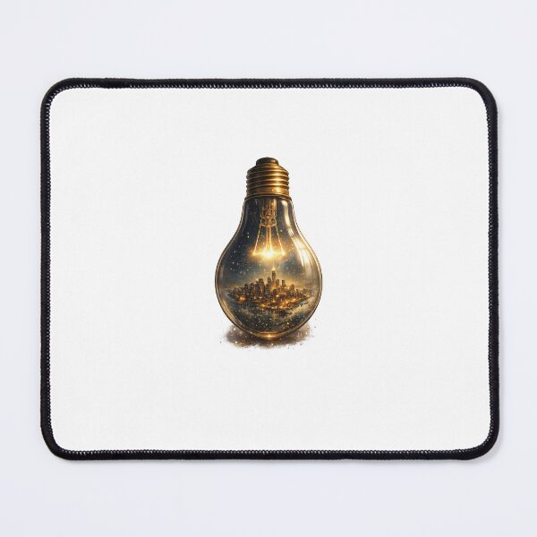 Item preview, Ideas Need Light | Miniature City Inside a Light Bulb designed and sold by Norique_7.