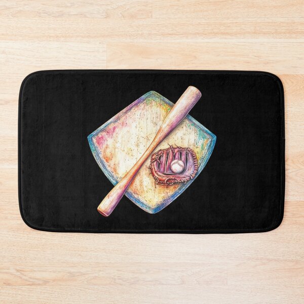 Item preview, Baseball Bat and Glove on a Field designed and sold by rustonpoldoks.