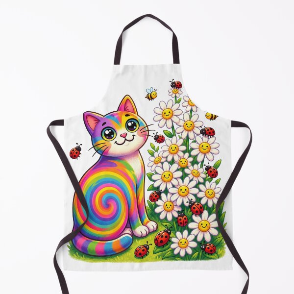 Item preview, Psychedelic Rainbow Cat Among Happy Daisies designed and sold by mimiartes.